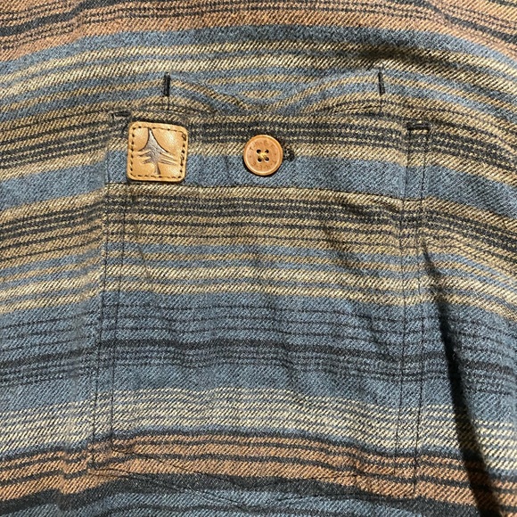 Hippy Tree Flannel Men’s Size XL (Fits like a Large) Blue, Brown, Gray - Picture 3 of 5